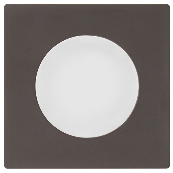 FONTINI - Obturateur blanc DOM + plaque simple taupe - large