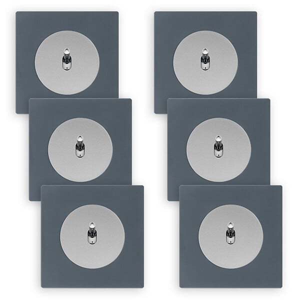 FONTINI - FONTINI 6 va-et-vient ALU glossy DOM + 6 plaques simples blue grey - large