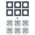 FONTINI - FONTINI 6 va-et-vient ALU glossy DOM + 6 plaques simples blue grey - vignette