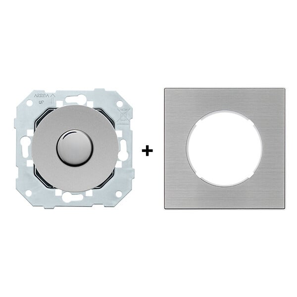 FONTINI - FONTINI Variateur universel ALU avec bouton chrome DOM et plaque simple métallisée gris - large