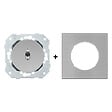 FONTINI - FONTINI Bouton poussoir ALU avec manette chrome DOM et plaque simple métallisée gris - vignette
