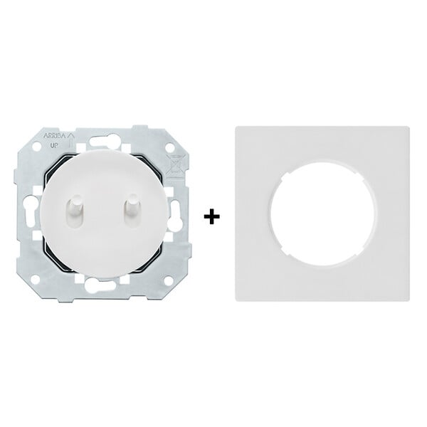 FONTINI - FONTINI Double va-et-vient blanc avec manette blanc glossy DOM et plaque simple blanc - large
