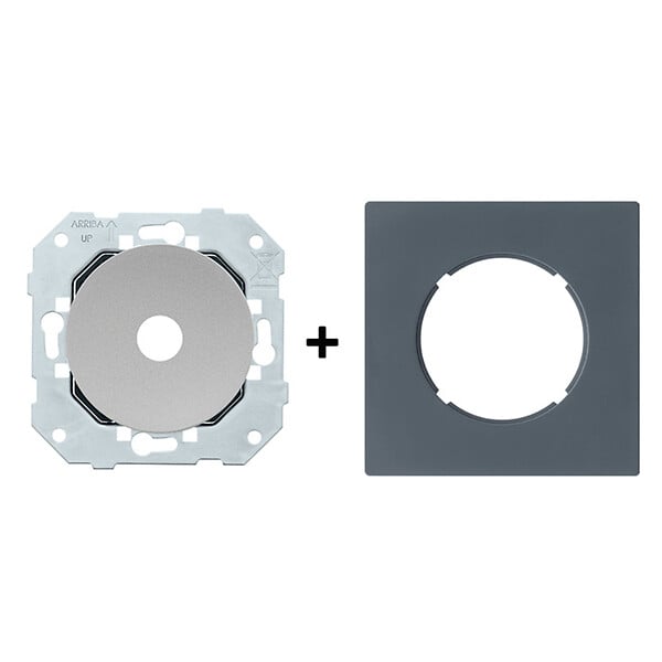 FONTINI - FONTINI Sortie câble ALU DOM + plaque simple blue grey - large