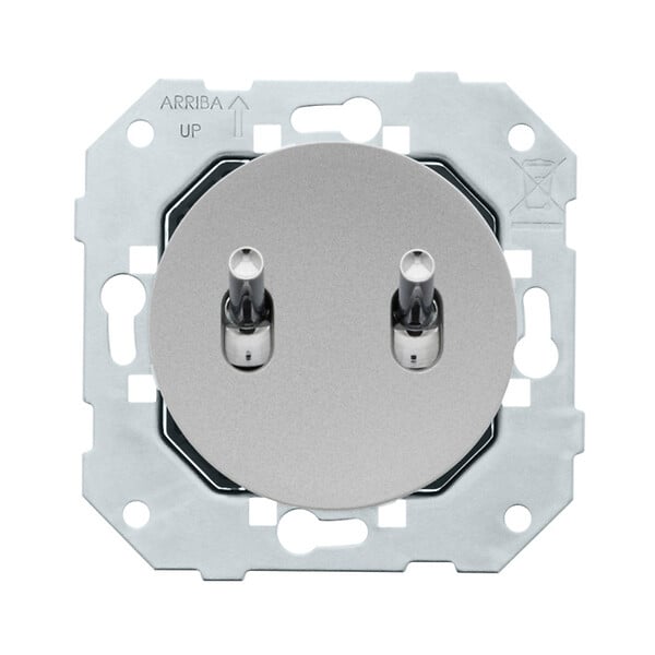 FONTINI - FONTINI Double va et vient ALU - manette chrome DOM + plaque simple blue grey - large