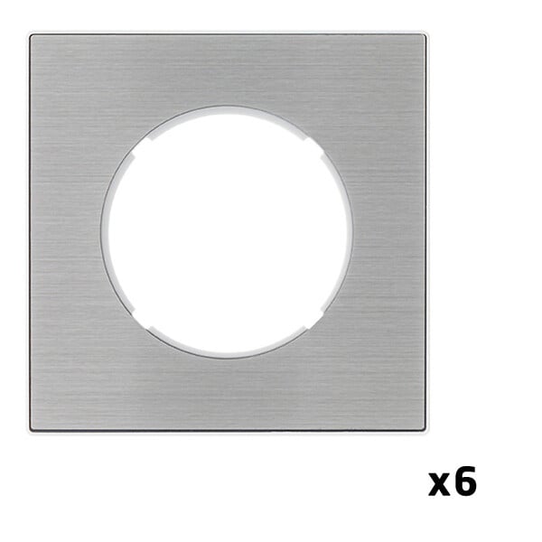 FONTINI - FONTINI 6 va-et-vient ALU GLOSSY DOM + 6 plaques simples métallisées gris - large