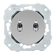 FONTINI - FONTINI Double bouton poussoir ALU manette chrome DOM et plaque simple métallisée gris - vignette