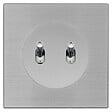 FONTINI - FONTINI Double bouton poussoir ALU manette chrome DOM et plaque simple métallisée gris - vignette