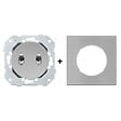 FONTINI - FONTINI Double bouton poussoir ALU manette chrome DOM et plaque simple métallisée gris - vignette