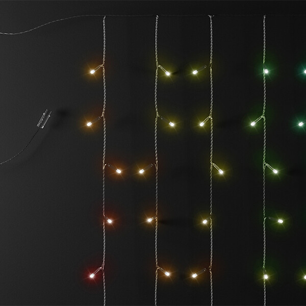 TWINKLY - TWINKLY Rideau Multic RGBW Connecté 0,5x4m IP65 Fil Transparent Étanche et Intelligent - large