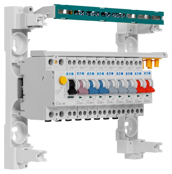 EATON CAPRI - EATON Tableau 1 rangée pré-équipé 1 inter. diff. 40A type AC + 8 disjoncteurs - large
