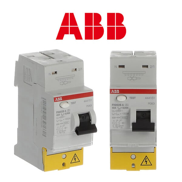 ABB - Lot de 2 Interrupteurs différentiels automatiques raccordement Rapide 40A 30mA Type A-ABB - large