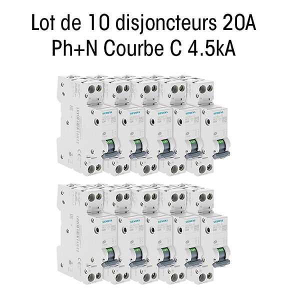 SIEMENS - SIEMENS Lot de 10 Disjoncteurs PH 20A SIEMENS NEW (983) - large