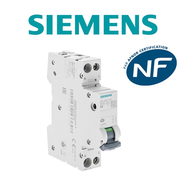 SIEMENS - SIEMENS Disjoncteur 2A Ph+N courbe C 4.5kA 230V - large