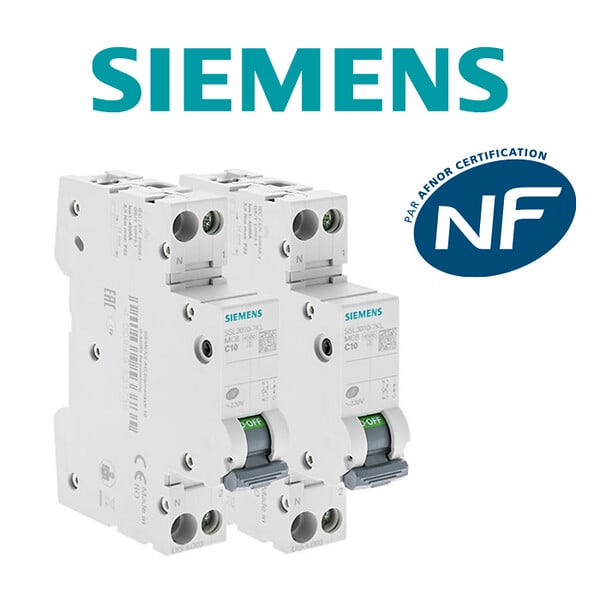 SIEMENS - SIEMENS Lot de 2 disjoncteurs phase + neutre 10A KNX - large