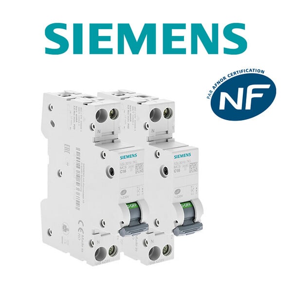 SIEMENS - SIEMENS Lot de 2 disjoncteurs phase + neutre 16A KNX - large