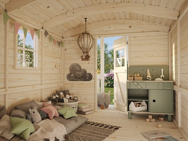 PALMAKO - Cabane jeux pilotis bois Huck - L.198xH.225xP.325cm - large