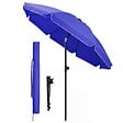 VOUNOT - Parasol de jardin 2m avec ancrage sol et sac de transport Bleu - vignette