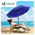 VOUNOT - Parasol de jardin 2m avec ancrage sol et sac de transport Bleu - vignette