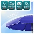 VOUNOT - Parasol de jardin 2m avec ancrage sol et sac de transport Bleu - vignette