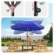 VOUNOT - Parasol de jardin 2m avec ancrage sol et sac de transport Bleu - vignette