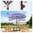 VOUNOT - Parasol de jardin 2m avec ancrage sol et sac de transport Bleu blanc - vignette