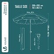 VOUNOT - Parasol de jardin 2m avec ancrage sol et sac de transport Vert - vignette