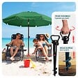 VOUNOT - Parasol de jardin 2m avec ancrage sol et sac de transport Vert - vignette