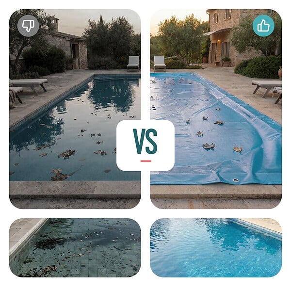 VOUNOT - Bache piscine rectangulaire en Polyethylene 160 gr/m2 5x10m Bleue foncé - large