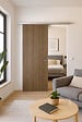 GD MENUISERIES - Porte Coulissante Décor Noyer Light Walnut H204 x L73 cm, Rail Alu, coquilles - vignette