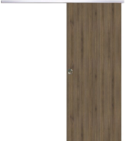 GD MENUISERIES - Porte Coulissante Décor Noyer Light Walnut H204 x L73 cm, Rail Alu, coquilles - large