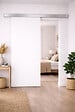 GD MENUISERIES - Porte Coulissante Blanc Pur Lacdor  H204 x L83 cm, Rail Alu - vignette