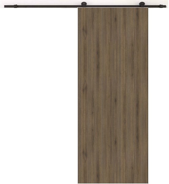 GD MENUISERIES - Porte Coulissante Décor Noyer Light Walnut H204 x L83 cm, Rail roulettes - large