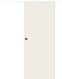 GD MENUISERIES - Porte Coulissante Blanc Pur Lacdor  H204 x L73 cm, Rail alu Bandeau Blanc, coquilles - vignette