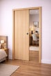 GD MENUISERIES - Porte Coulissante Décor Chêne Naturel Honey Oak  H204 x L83 cm,Galandage, kit finition - vignette