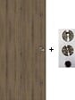 GD MENUISERIES - Porte Coulissante Décor Noyer Light Walnut H204 x L83 cm, coquilles, tire doigt - vignette