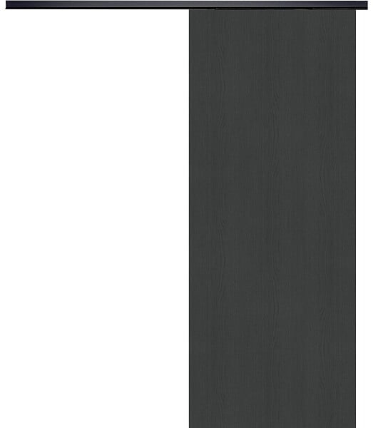 GD MENUISERIES - Porte Coulissante Effet Chêne Anthracite Grey Oak H204 x L93 cm, Rail alu Bandeau noir - large