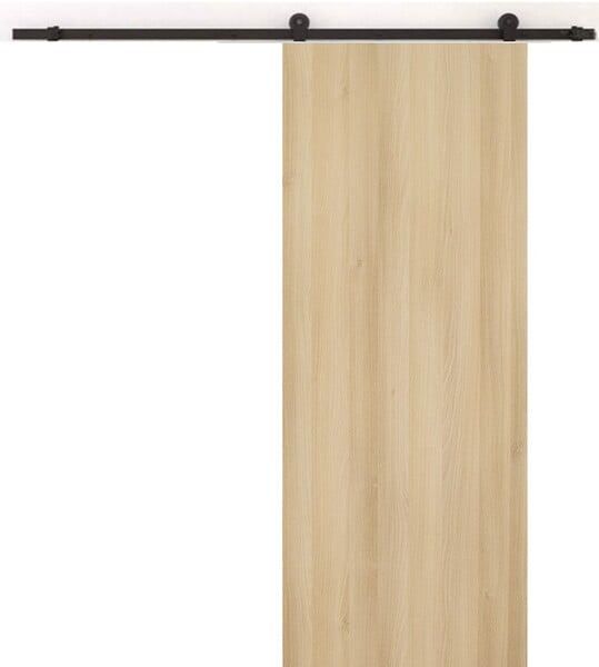 GD MENUISERIES - Porte Coulissante Décor Chêne Naturel Honey Oak  H204 x L83 cm, Rail roulettes - large