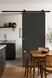 GD MENUISERIES - Porte Coulissante Effet Chêne Anthracite Grey Oak H204 x L93 cm, Rail Roulettes, Coquilles - vignette