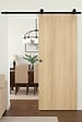 GD MENUISERIES - Porte Coulissante Décor Chêne Naturel Honey Oak  H204 x L93 cm, Rail Roulettes, Coquilles - vignette