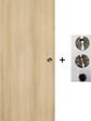 GD MENUISERIES - Porte Coulissante Décor Chêne Naturel Honey Oak  H204 x L83 cm, coquilles, tire doigt - vignette