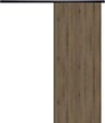 GD MENUISERIES - Porte Coulissante Décor Noyer Light Walnut H204 x L83 cm, Rail alu Bandeau noir - vignette