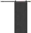 GD MENUISERIES - Porte Coulissante Effet Chêne Anthracite Grey Oak H204 x L83 cm, Rail roulettes - vignette