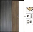 GD MENUISERIES - Porte Coulissante Décor Noyer Light Walnut H204 x L93 cm,Galandage, kit finition - vignette