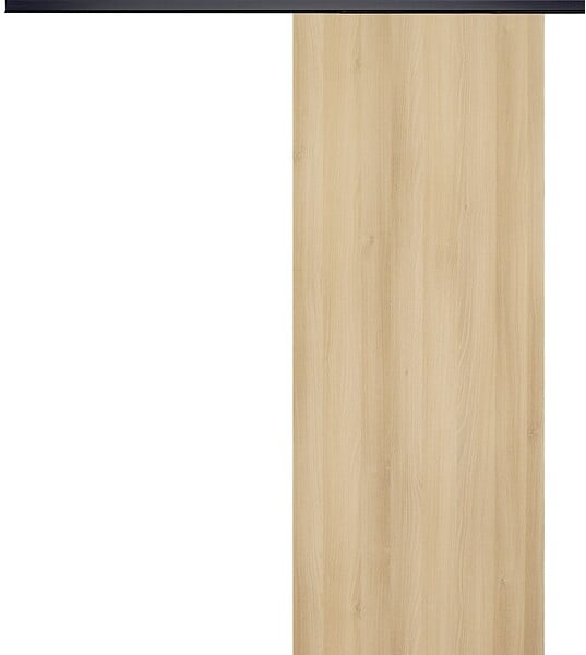 GD MENUISERIES - Porte Coulissante Décor Chêne Naturel Honey Oak  H204 x L83 cm, Rail alu Bandeau noir - large
