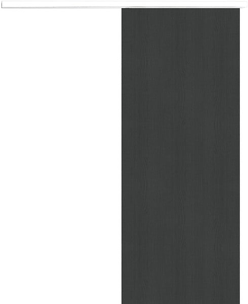 GD MENUISERIES - Porte Coulissante Effet Chêne Anthracite Grey Oak H204 x L83 cm, Rail alu Bandeau Blanc - large