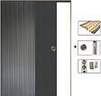 GD MENUISERIES - Porte Coulissante Effet Chêne Anthracite Grey Oak H204 x L83 cm,Galandage, kit finition - vignette