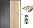 GD MENUISERIES - Porte Coulissante Décor Chêne Naturel Honey Oak  H204 x L93 cm, Galandage, kit finition (coquille et tire doigt) - vignette