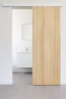 GD MENUISERIES - Porte Coulissante Décor Chêne Naturel Honey Oak  H204 x L93 cm, Rail alu Bandeau Blanc - vignette