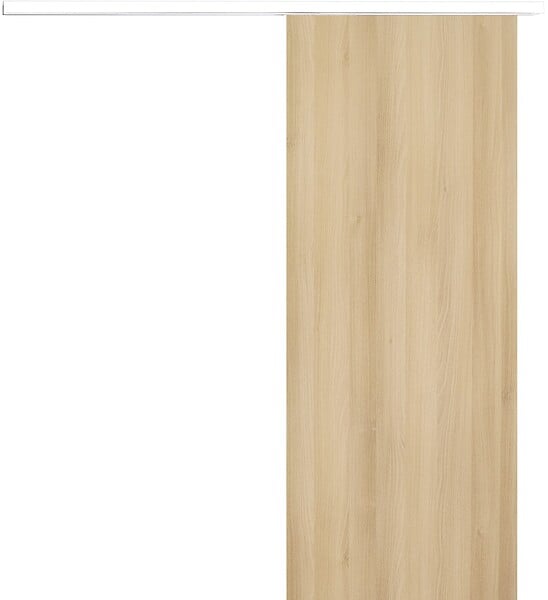 GD MENUISERIES - Porte Coulissante Décor Chêne Naturel Honey Oak  H204 x L93 cm, Rail alu Bandeau Blanc - large