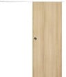 GD MENUISERIES - Porte Coulissante Décor Chêne Naturel Honey Oak  H204 x L83 cm, Rail alu Bandeau Blanc, Coquilles - vignette
